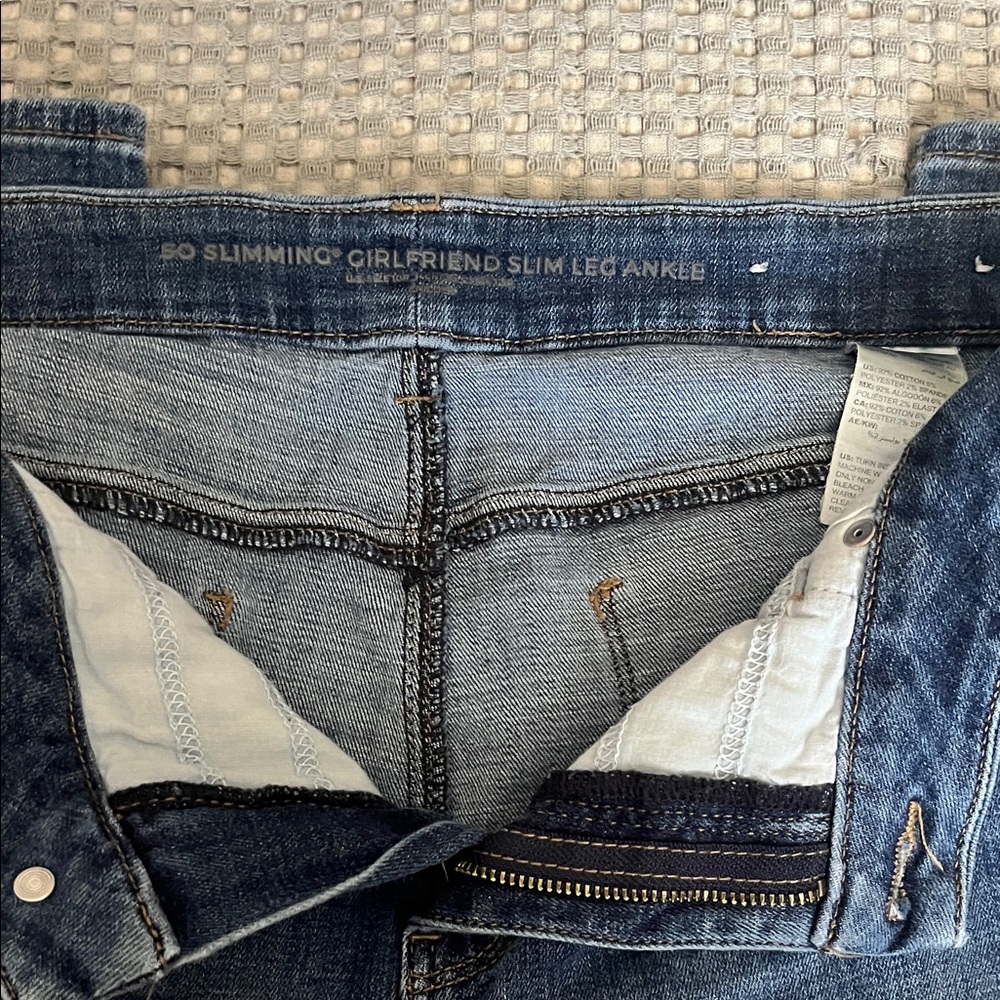 Girlfriend Slim Leg Ankle Jeans - Blue